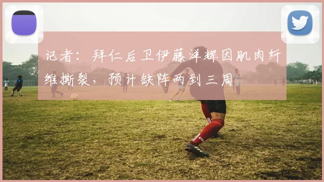 记者：拜仁后卫伊藤洋辉因肌肉纤维撕裂，预计缺阵两到三周